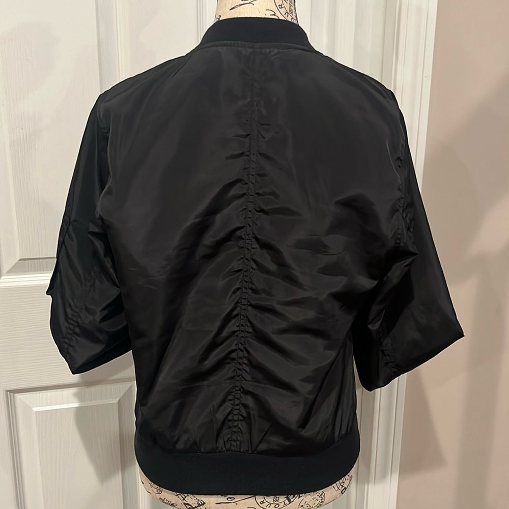 Love Tree Black satin embroidered Bomber Jacket. - Picture 4 of 10